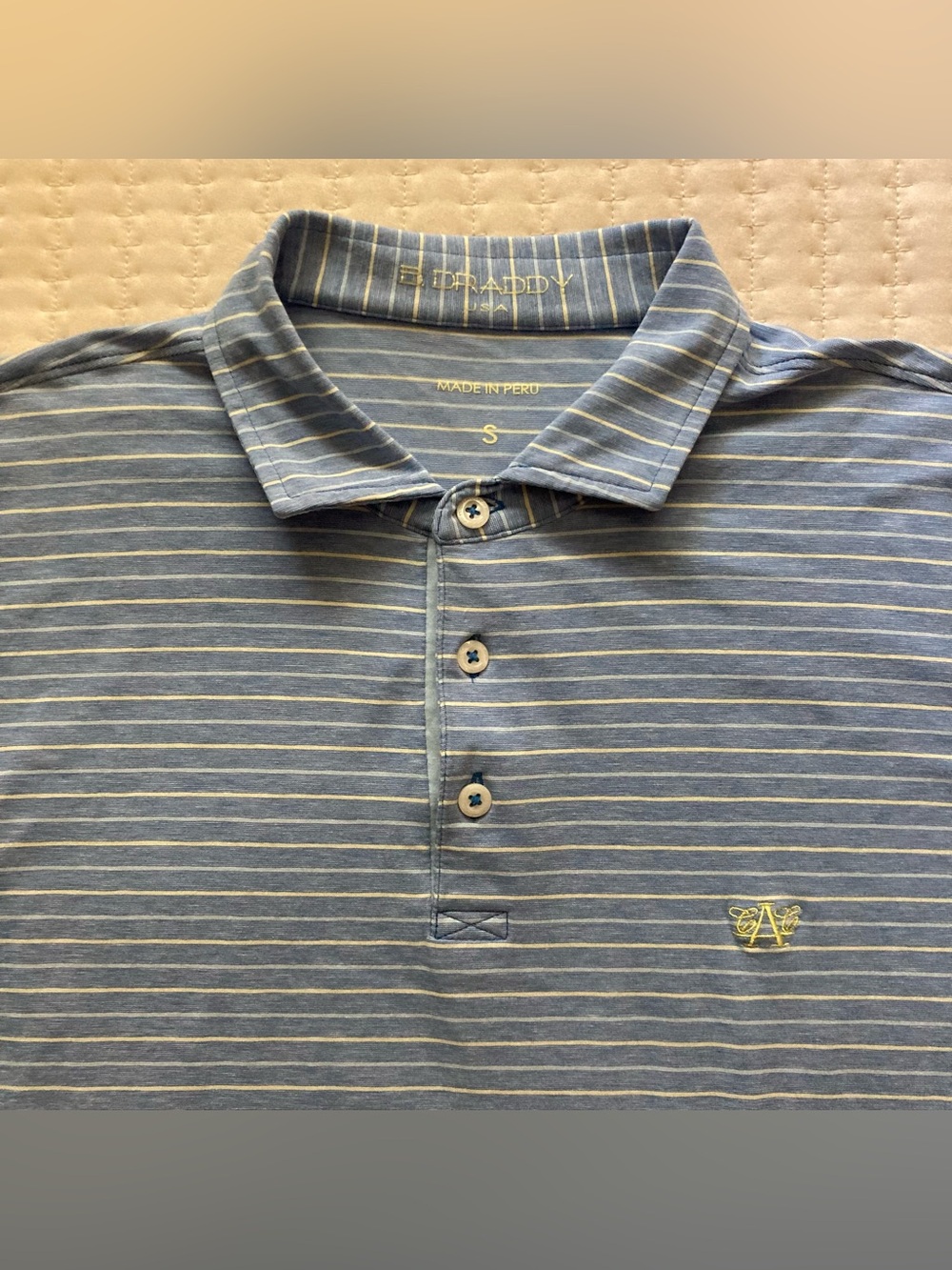 B Draddy Austin Country Club Golf Polo Shirt Men’s Small Blue Pima Cotton ATX